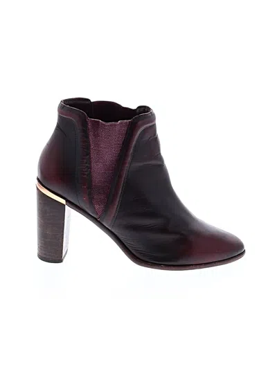 Pre-owned Ted Baker Ankle Boots In Burgundy