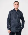 Ted Baker Ardea Mens Long Sleeve Geometric Print Shirt In Blue