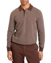 Ted Baker Ardo Textured Front Knitted Polo Shirt In Brown