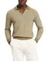 Ted Baker Ardo Textured Front Knitted Polo Shirt In Green