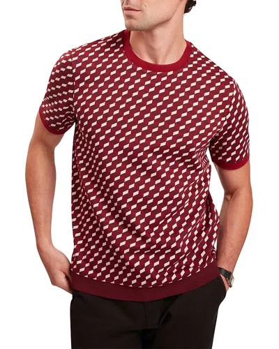 Ted Baker Ardyn Jacquard Short Sleeve Tee In Burgundy