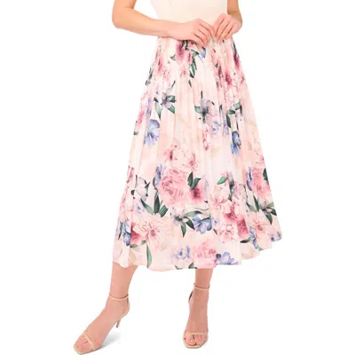 Ted Baker Aria Floral Pleated Skirt In Vanilla Ice