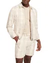 Ted Baker Arrigoh Checked Cotton & Linen Harrington Jacket In Burgundy
