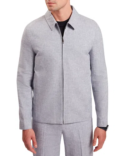 Ted Baker Ashleyj Linen Blend Harrington Jacket In Gray