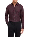 Ted Baker Askelle Long Sleeved Regular Fit Button Down Shirt In Burgundy