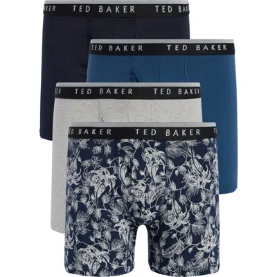Ted Baker Assorted 4-pack Stretch Cotton Boxer Briefs In Multi