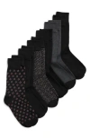 Ted Baker Assorted 6-pack Crew Dress Socks In Black