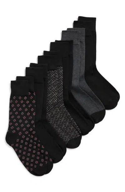 Ted Baker Assorted 6-pack Crew Dress Socks In Black