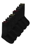Ted Baker Assorted 6-pack Crew Socks In Black