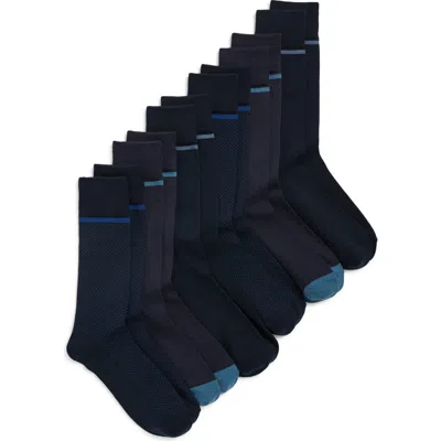 Ted Baker Assorted 6-pack Crew Socks In Black