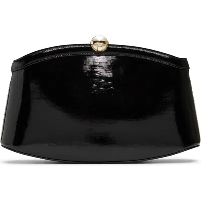 Ted Baker Aster Leather Clutch In Textured Black/black