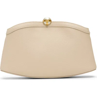 Ted Baker Aster Leather Clutch In Textured Open White