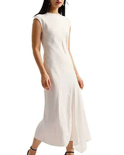 Ted Baker Asymmetric Midi Dress In White