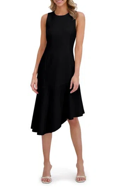 Ted Baker Asymmetric Ruffle Sleeveless Midi Dress In Black