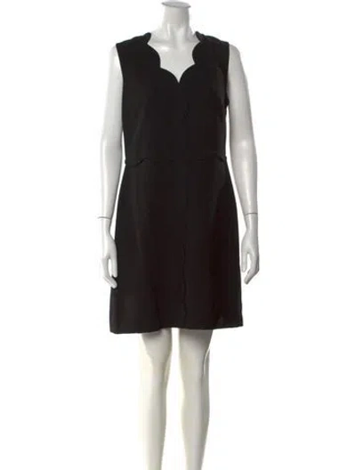 Pre-owned Ted Baker Asymmetrical Mini Dress In Black