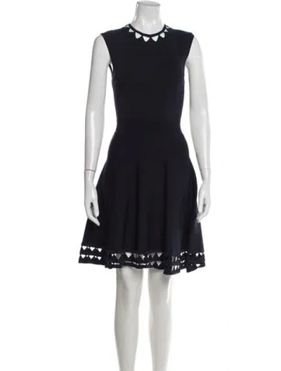 Pre-owned Ted Baker Asymmetrical Mini Dress In Blue