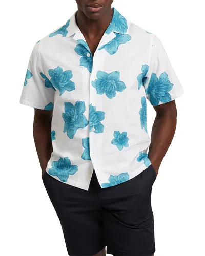 Ted Baker Atalai Short Sleeve Seersucker Floral Shirt In Multi