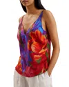 Ted Baker Atheri Printed V Neck Cami Top In Multicolor