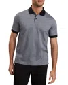 Ted Baker Auguso Short Sleeve Regular Tonal Jacquard Polo In Blue