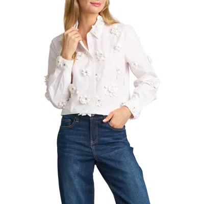 Ted Baker Avery Appliqué Cotton Shirt In White