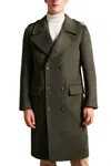 Ted Baker Avin Wool Blend Military Coat In Dark Green In Green