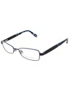 Ted Baker Ladies Purple Rectangular Eyeglass Frames B228 In Black