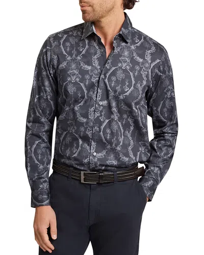 Ted Baker Baddley Regular Fit Lace Pattern Shirt In Blue