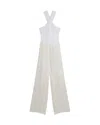 Ted Baker Baiblu Halter Neck Knit Jumpsuit In Ivory