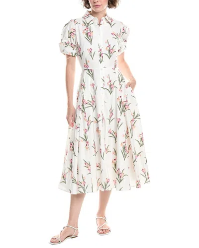 Ted Baker Balloon Button-up Shirt Dress In White
