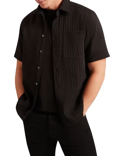 Ted Baker Bandile Short Sleeve Relaxed Pleated Shirt In Black