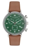 Ted Baker Men's Barnett Backlight Stainless Steel & Leather Chronograph Watch/41mm