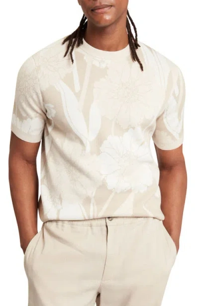 Ted Baker Baryn Floral Short Sleeve Sweater In Brown