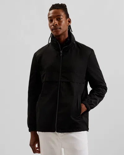 Ted Baker Basham Mens Nylon Sateen Hooded Jacket In Black
