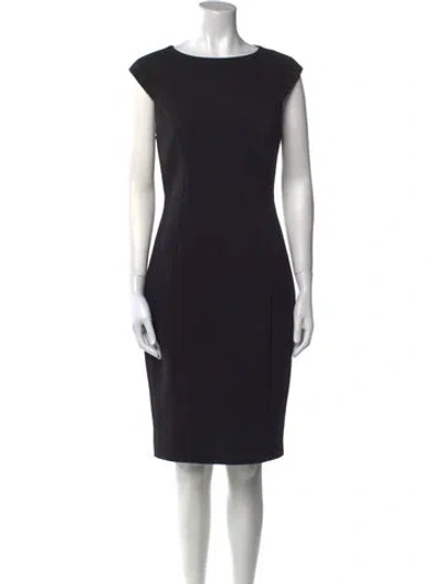 Pre-owned Ted Baker Bateau Neckline Knee-length Dress In Black