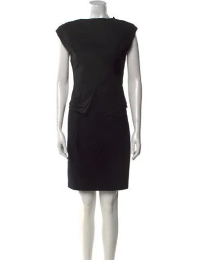Pre-owned Ted Baker Bateau Neckline Knee-length Dress In Black
