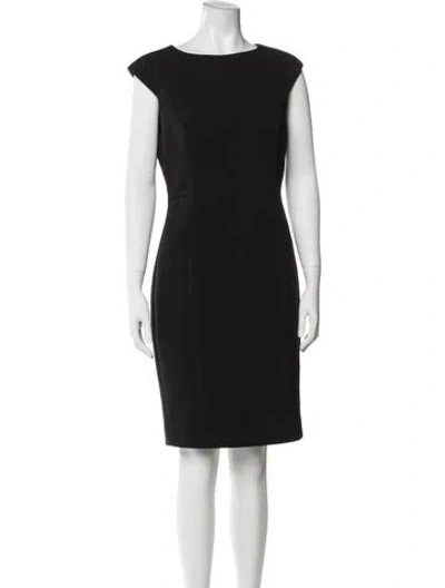 Pre-owned Ted Baker Bateau Neckline Knee-length Dress In Black