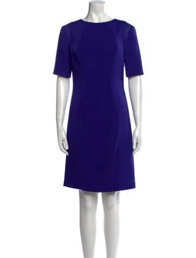 Pre-owned Ted Baker Bateau Neckline Knee-length Dress In Blue