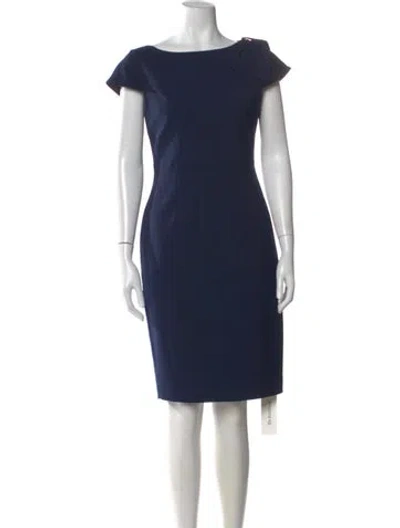 Pre-owned Ted Baker Bateau Neckline Knee-length Dress In Blue