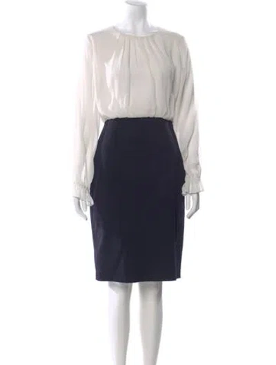 Pre-owned Ted Baker Bateau Neckline Knee-length Dress In Multi