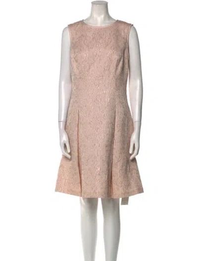 Pre-owned Ted Baker Bateau Neckline Knee-length Dress In Neutral