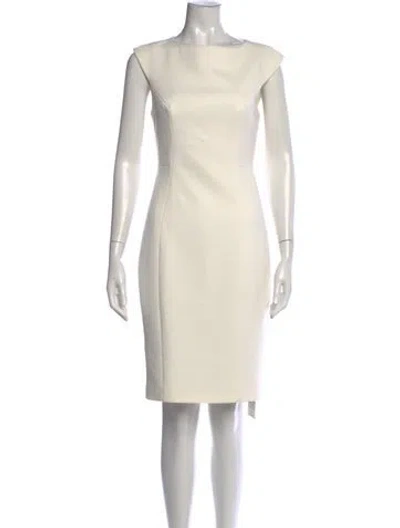 Pre-owned Ted Baker Bateau Neckline Knee-length Dress In Neutral