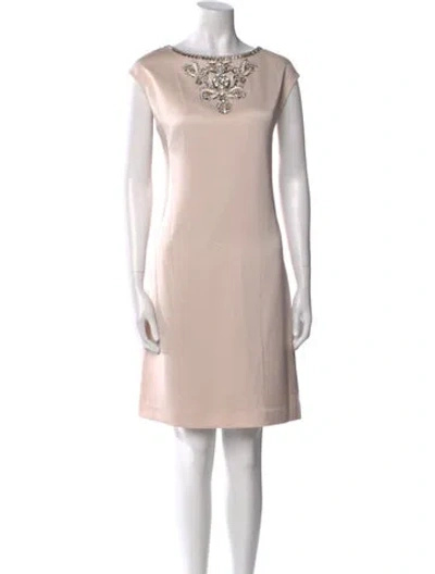 Pre-owned Ted Baker Bateau Neckline Knee-length Dress In Pink