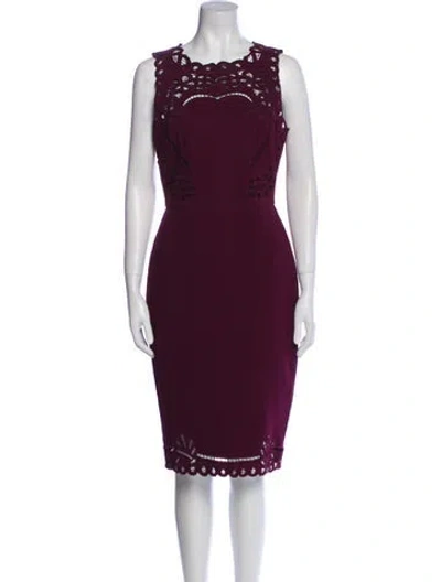 Pre-owned Ted Baker Bateau Neckline Knee-length Dress In Purple