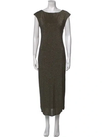 Pre-owned Ted Baker Bateau Neckline Long Dress In Multi