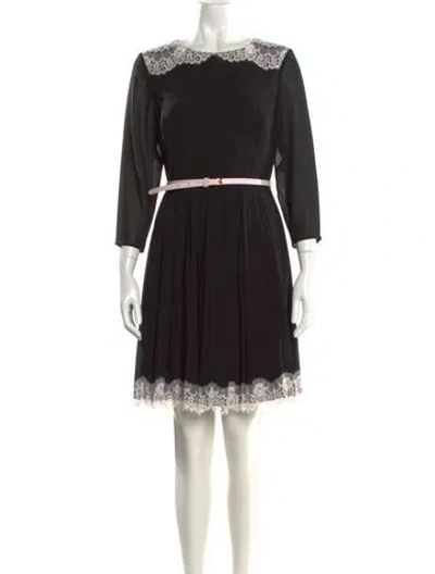 Pre-owned Ted Baker Bateau Neckline Mini Dress In Black