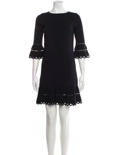 Pre-owned Ted Baker Bateau Neckline Mini Dress In Blue