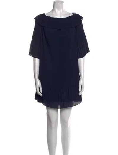 Pre-owned Ted Baker Bateau Neckline Mini Dress In Blue