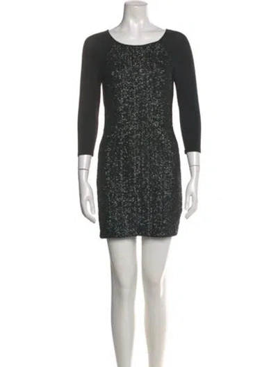 Pre-owned Ted Baker Bateau Neckline Mini Dress In Blue