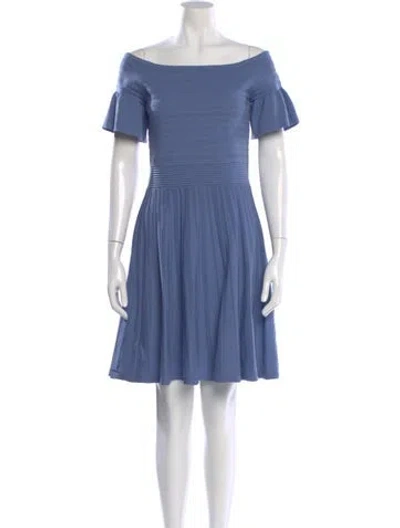 Pre-owned Ted Baker Bateau Neckline Mini Dress In Blue
