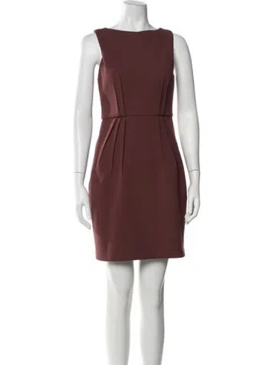 Pre-owned Ted Baker Bateau Neckline Mini Dress In Burgundy